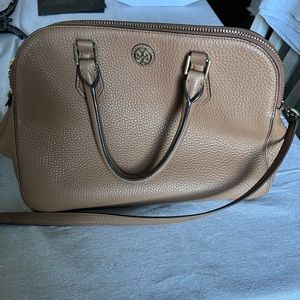 Tan Tory Burch bag - can be used as a crossbody